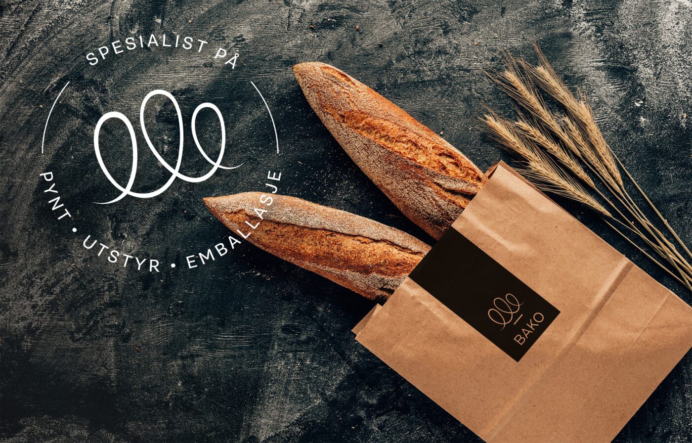 Design av payoff, logo, papirpose. for Bako idun. Fornyet logo laget av Konsis