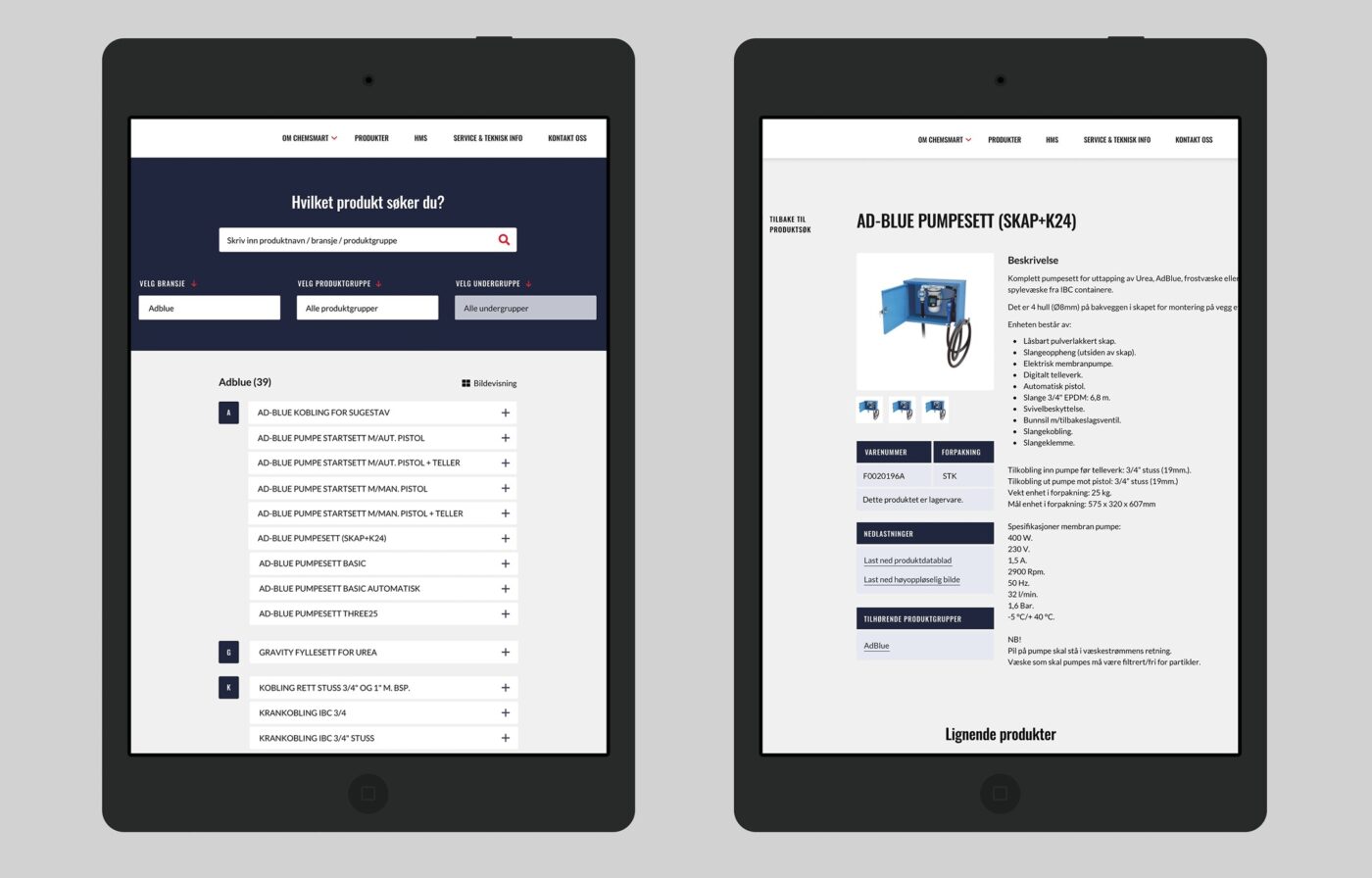 ChemSmart, Konsis, webdesign, XU, UI, design, utvikling, web