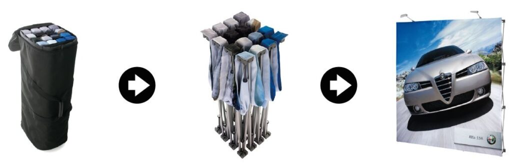 Messevegg, messesystem, pop up, pop up textile, backdrop, konsis