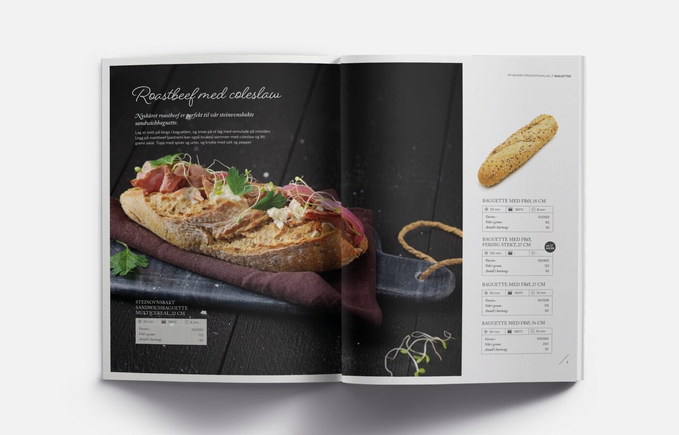 My bakery, produktkatalog, design, konsis