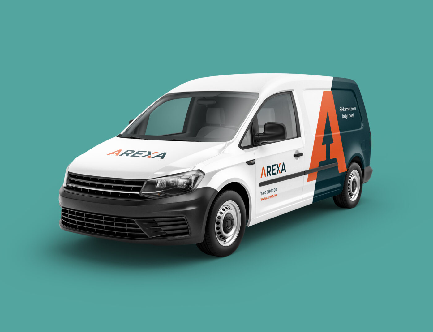 Foliert varebil med Arexa-profil.
