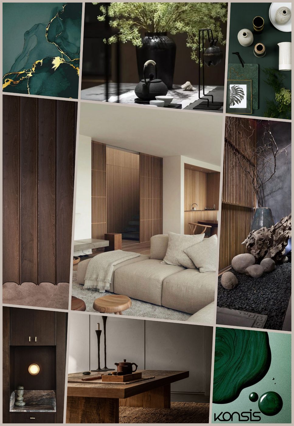 Moodboard satt sammen av Konsis, sendt til kunden