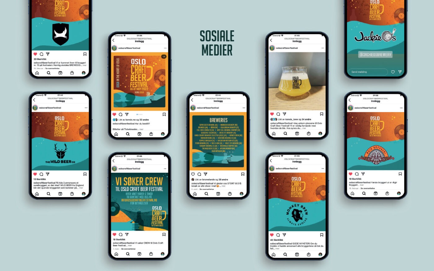Design til bruk i Oslo Craft Beer Festival sine sosiale medier