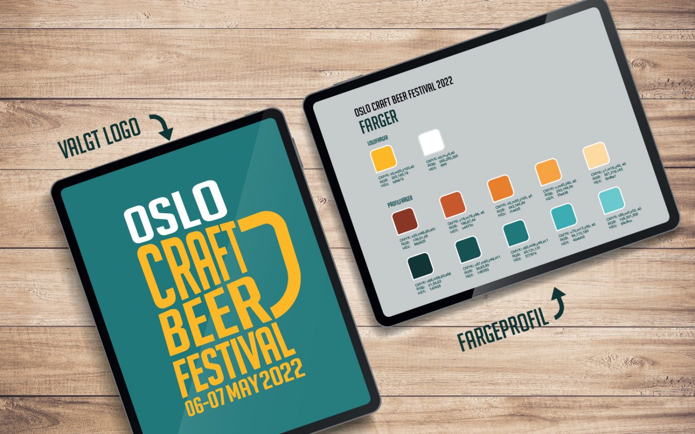 Valgt logo og fargeprofil for Oslo Craft Beer Festival