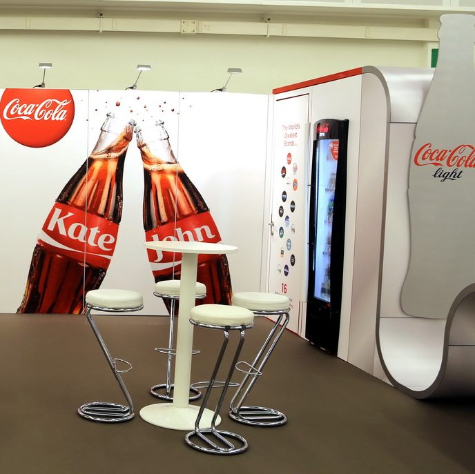 Messestand for CocaCola, laget på storformat