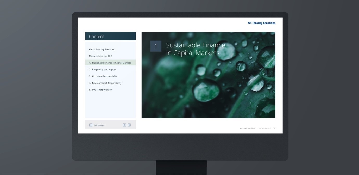 En slide fra den digitale Sustainability-rapporten